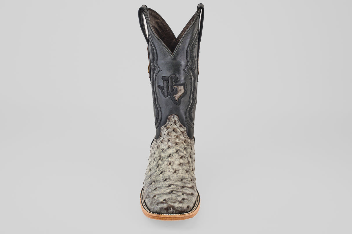 Exotic Full Quilt Ostrich - Nicotine  - Square Toe