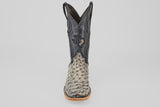 Exotic Full Quilt Ostrich - Nicotine  - Square Toe