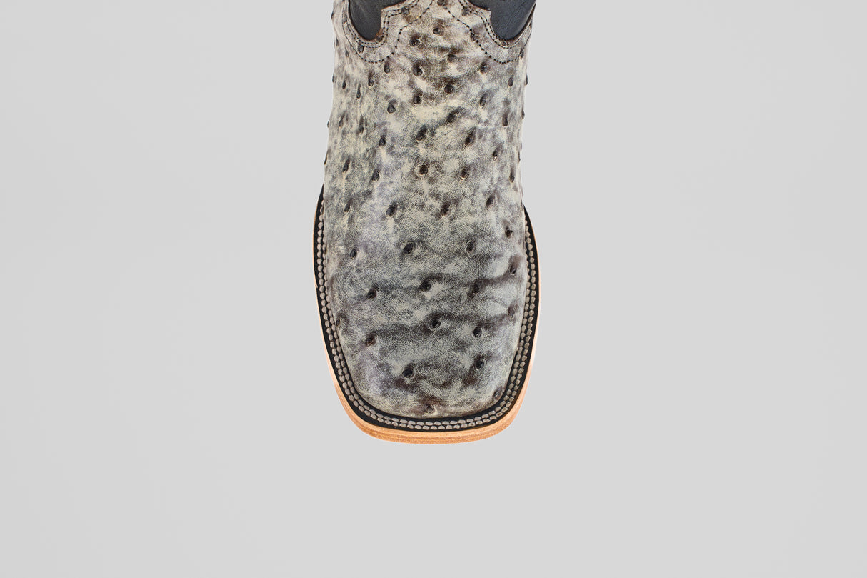 Exotic Full Quilt Ostrich - Nicotine  - Square Toe