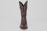 Exotic Caiman Hornback - Black Cherry - Round Toe