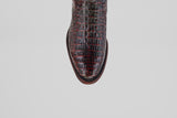 Exotic Caiman Hornback - Black Cherry - Round Toe