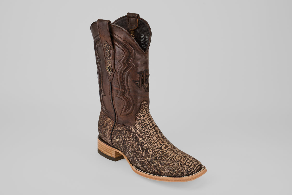 Exotic Full Quilt Ostrich Leg - Matte Orix - Square Toe