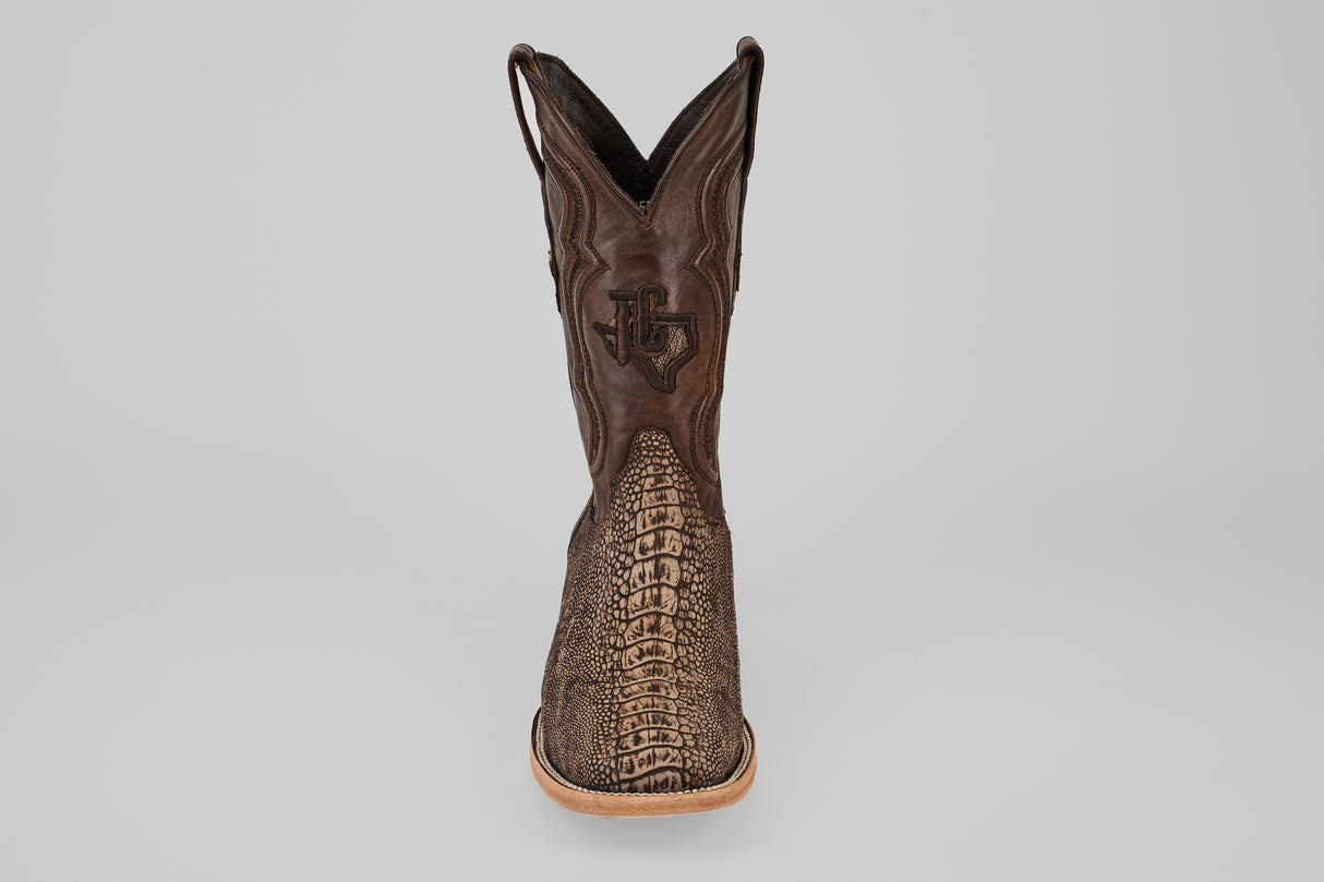 Exotic Full Quilt Ostrich Leg - Matte Orix - Square Toe