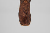 Exotic Full Quilt Ostrich Leg - Rustic Brick  - Square Toe