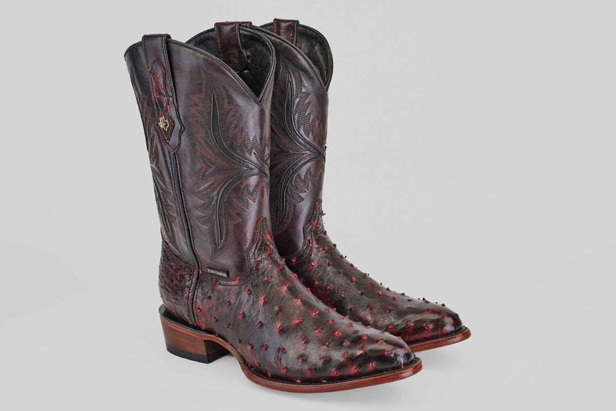 ?RARE-LAREDO CUSTOM Men\'s 8 BLACK CHERRY #4216 COWBOY WESTERN Leather BOOTS Cowboy Boot Black Cherry – Agave Boots main image 3