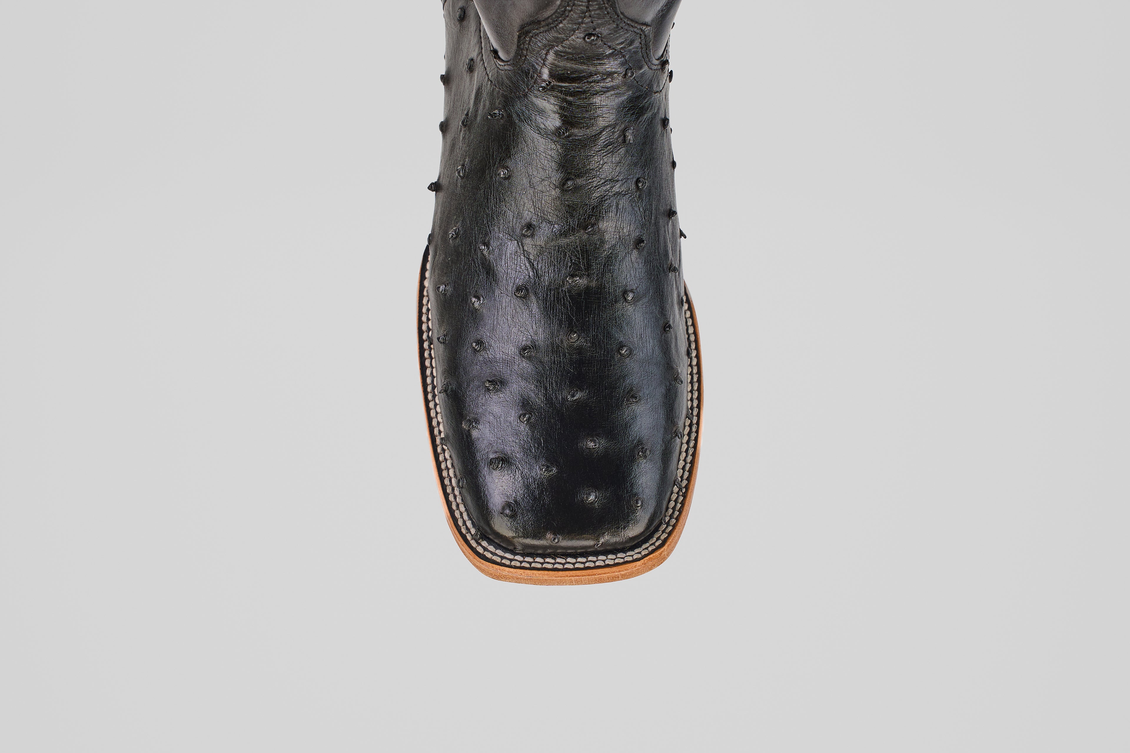 Austin Ostrich Boots - Black - Square Toe (AV20) US 8.5 - MX 27.5 / 501-N Austin Ostrich Boots - Black - Square Toe (AV20) US 8.5 - MX 27.5 / 501-N