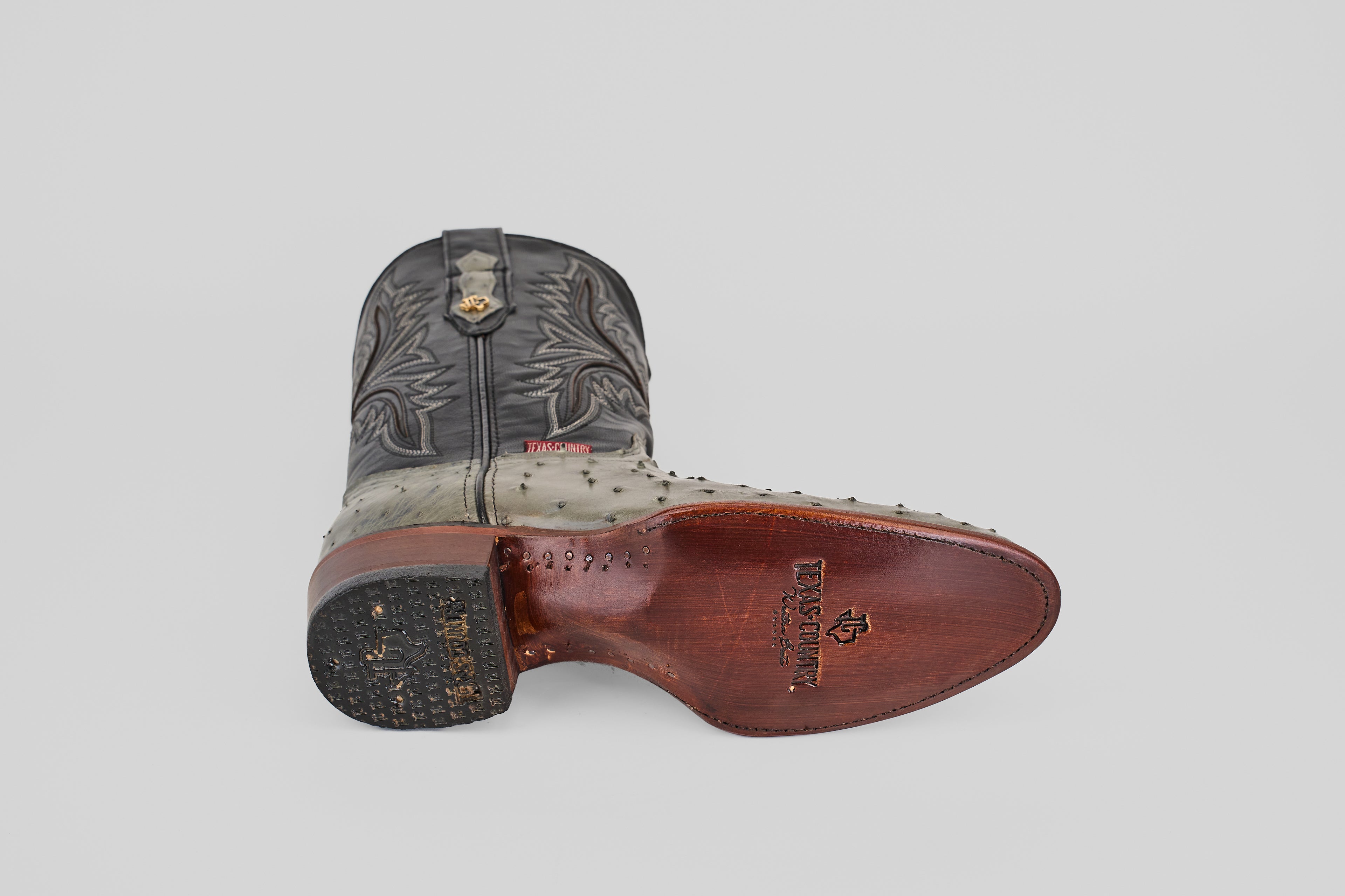 Austin Oxford Exotic Ostrich Cowboy Boots Round Toe | Gomez US 9
