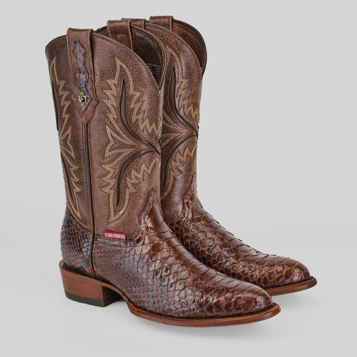 Tanner Brown Exotic Python Cowboy Boots – Round Toe | Gomez Western Wear