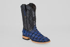 Connor Pirarucu Fish Boots - Dark Blue - Square Toe (PZ60)