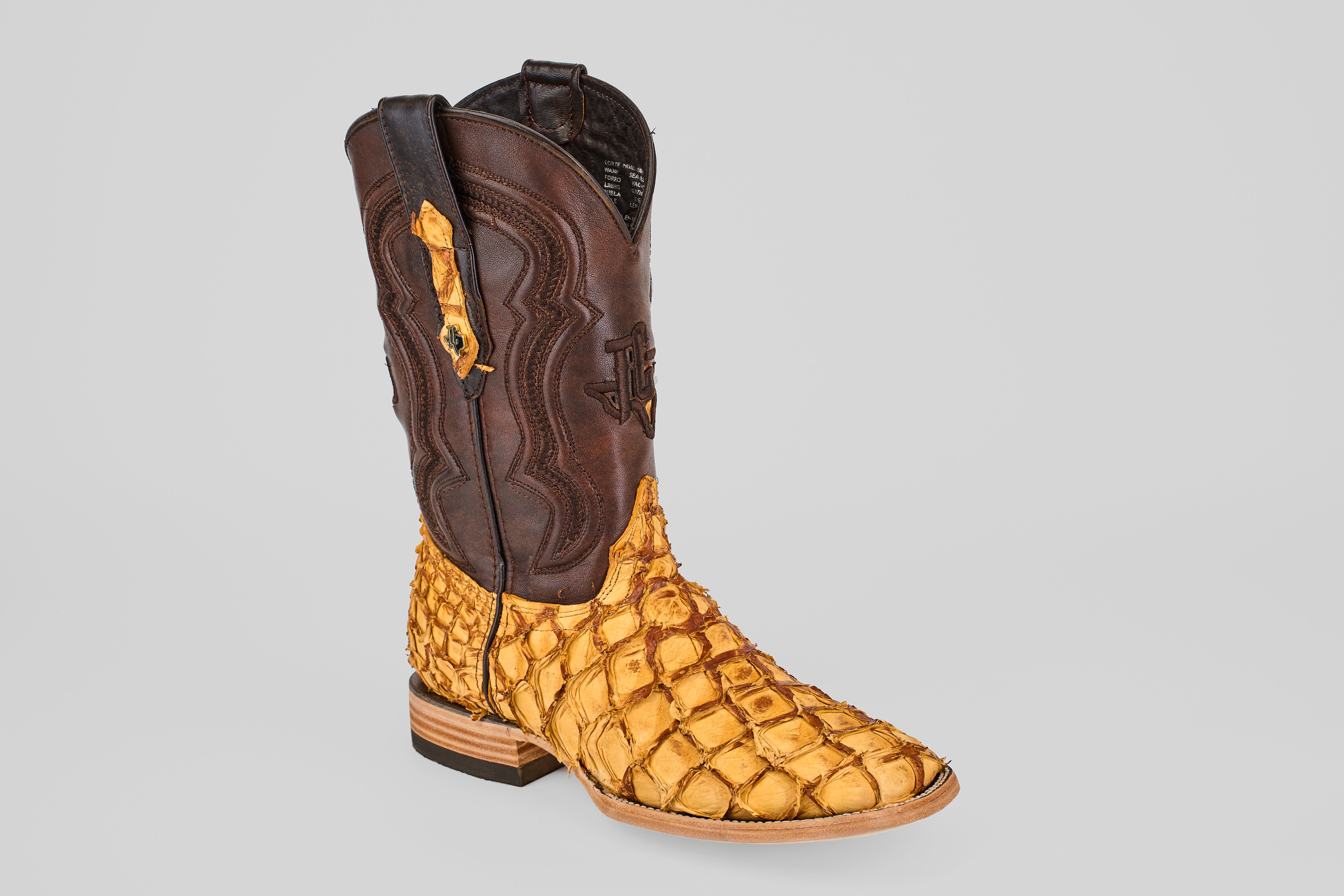 Connor Pirarucu Fish Boots - Canary - Square Toe (PZ60) – Gomez