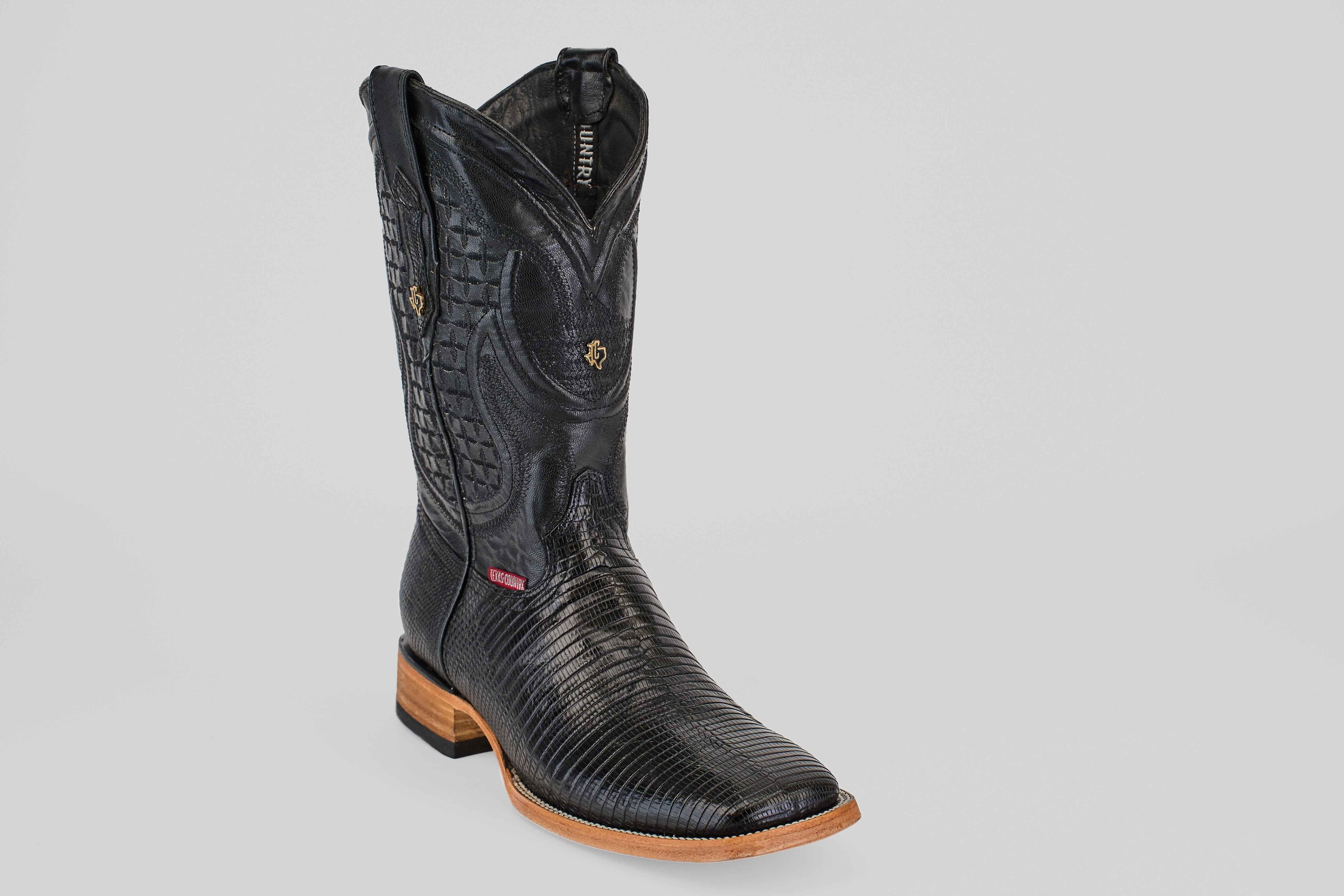 Blaze Black Exotic Lizard Cowboy Boots – Square Toe | Gomez