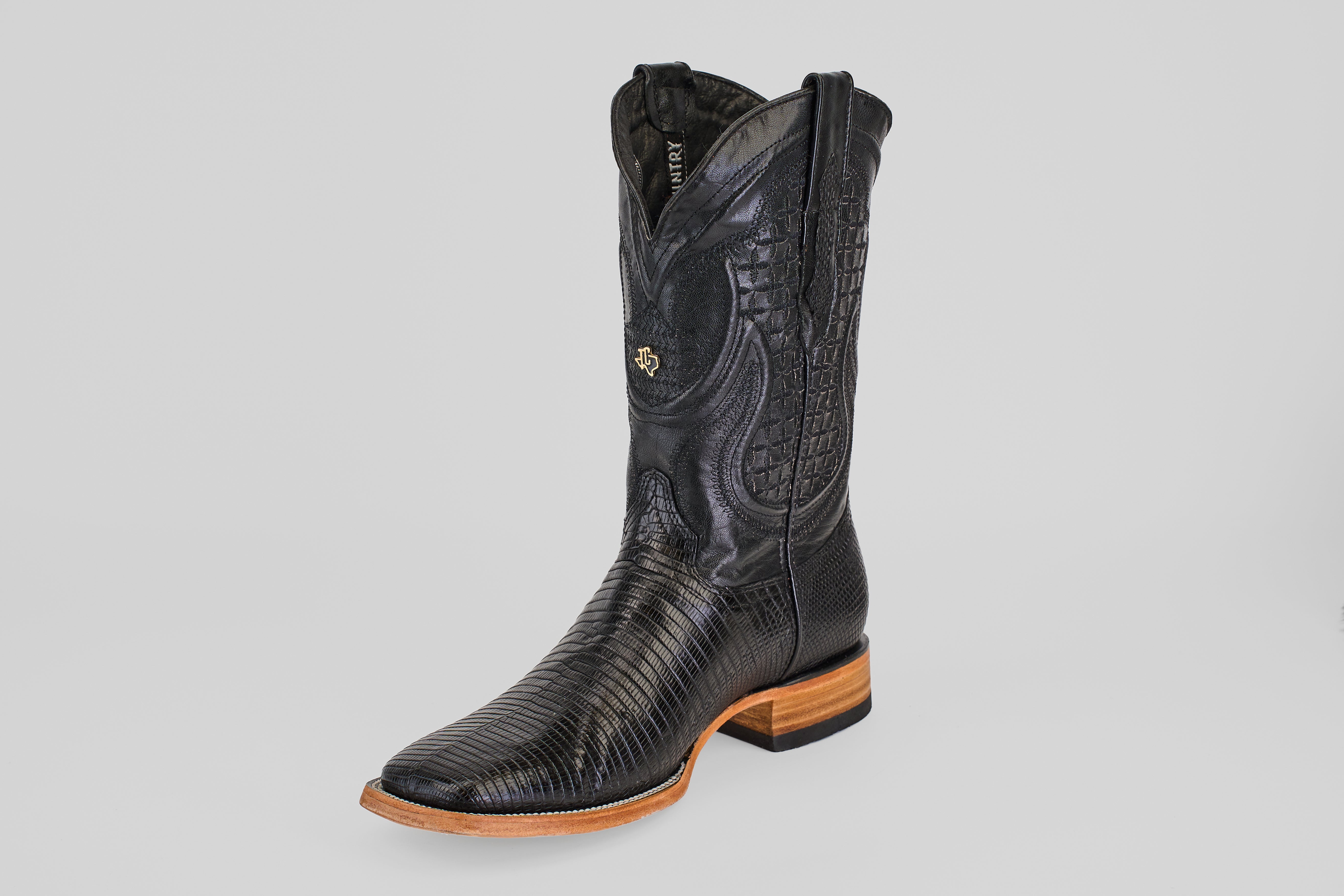 Blaze Black Exotic Lizard Cowboy Boots – Square Toe | Gomez