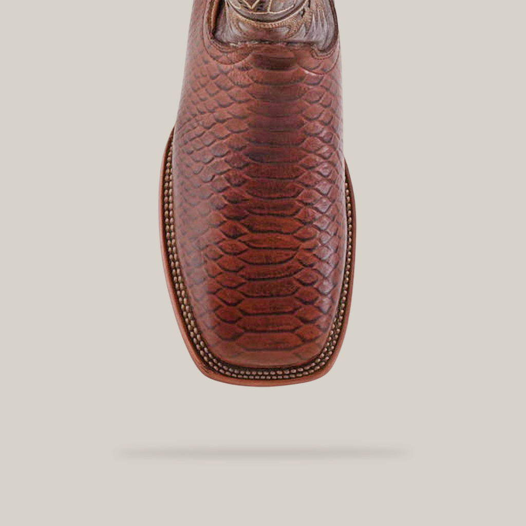Python Chocolate Boots - Embossed Leather - Square Toe (E425) – Gomez ...