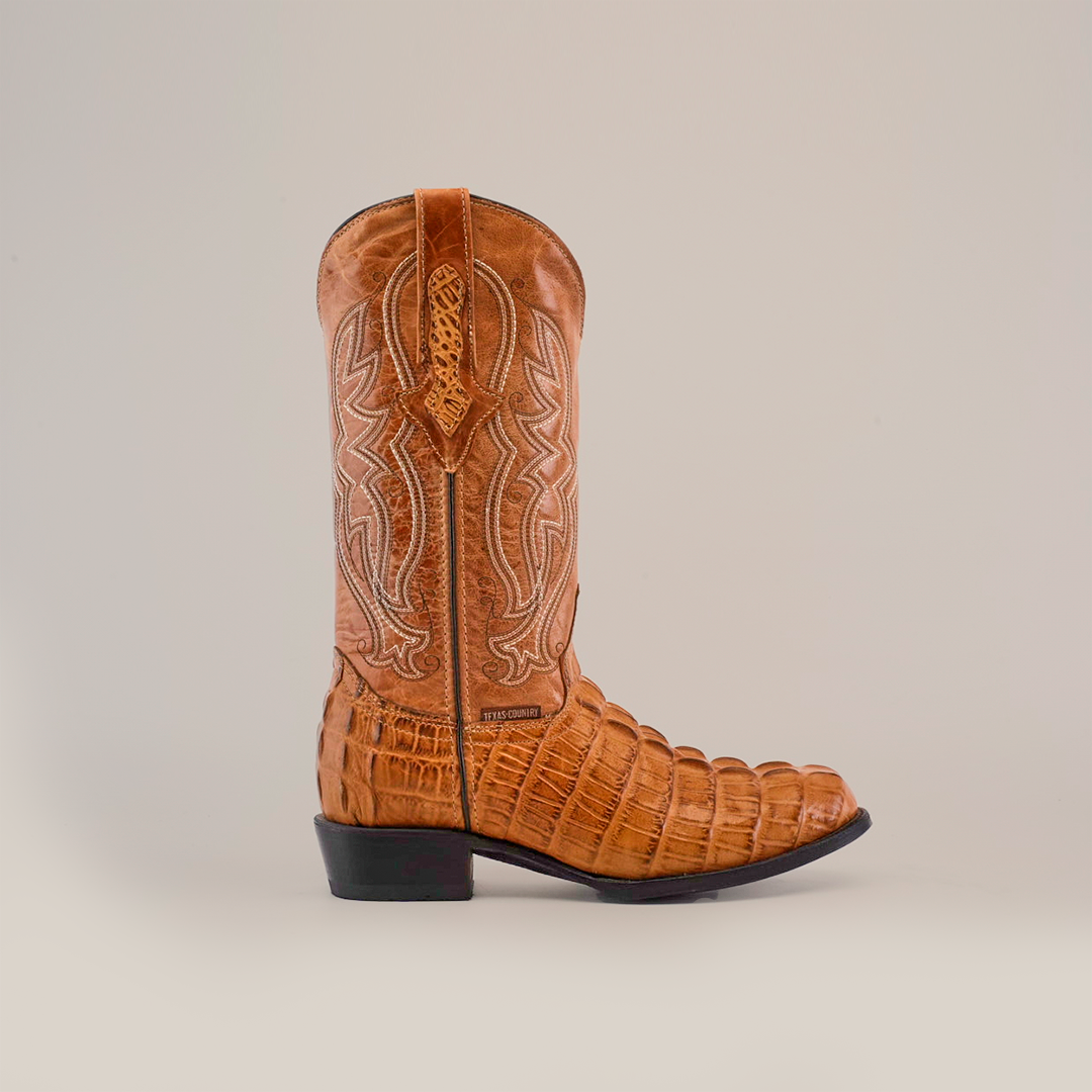 #62 Chameleon x Cocodrile Tail Design Western Boot Color Orange Carreta | Shoes | 62 Chameleon X Cocodrile Tail Design  main image 4