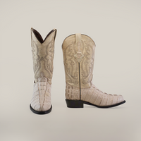 Crocodile Tail Bone - Embossed Leather - Round Toe (E437  display picture 2