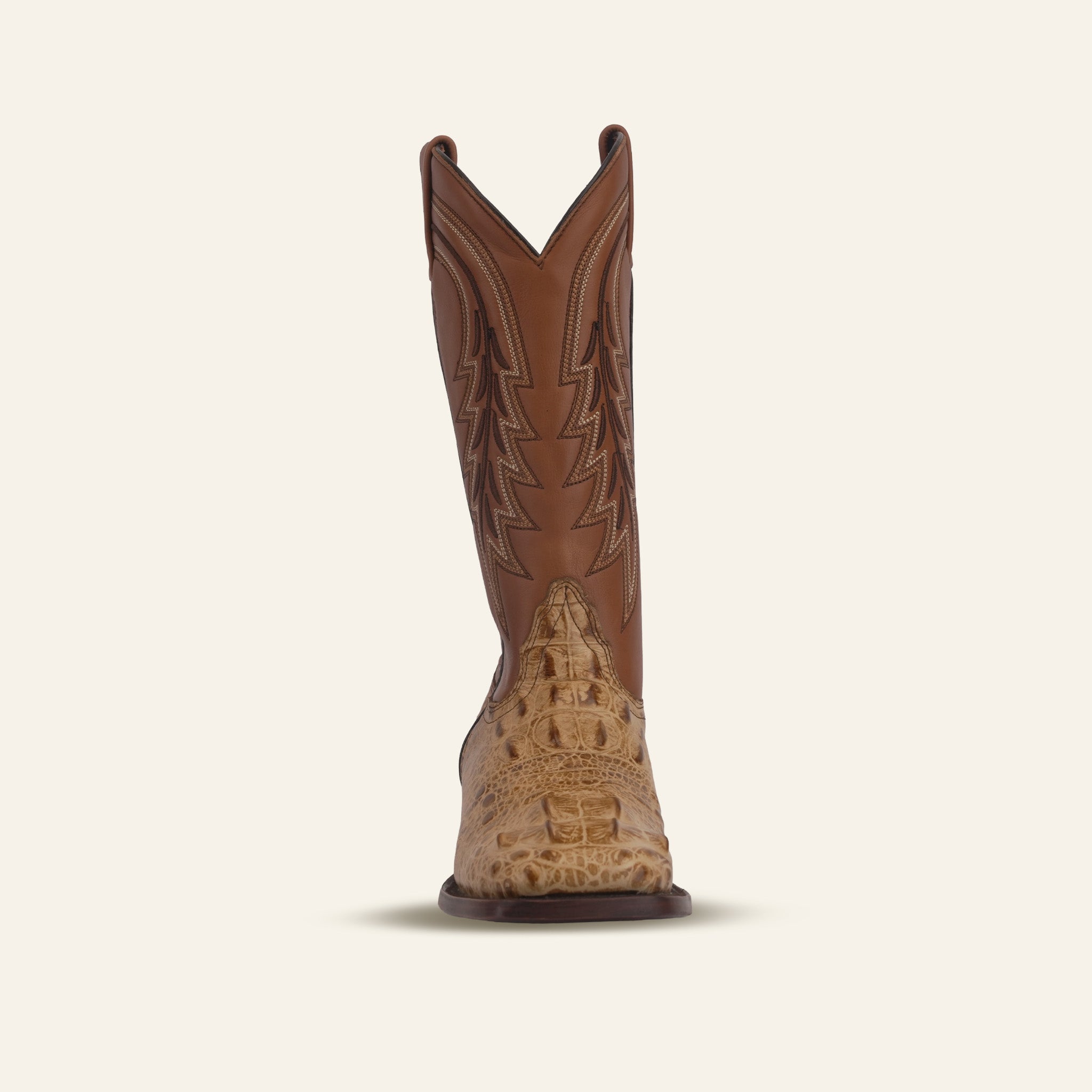 Alligator Head Boots - Orix Embossed Leather - Square Toe (E950)
