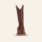 Snake Cowboy Boots - Brown Embossed Leather - Square Toe (E948)