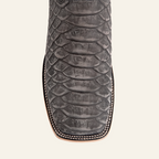 Jumbo Python Boots - Gray Embossed Leather - Square Toe (E943)