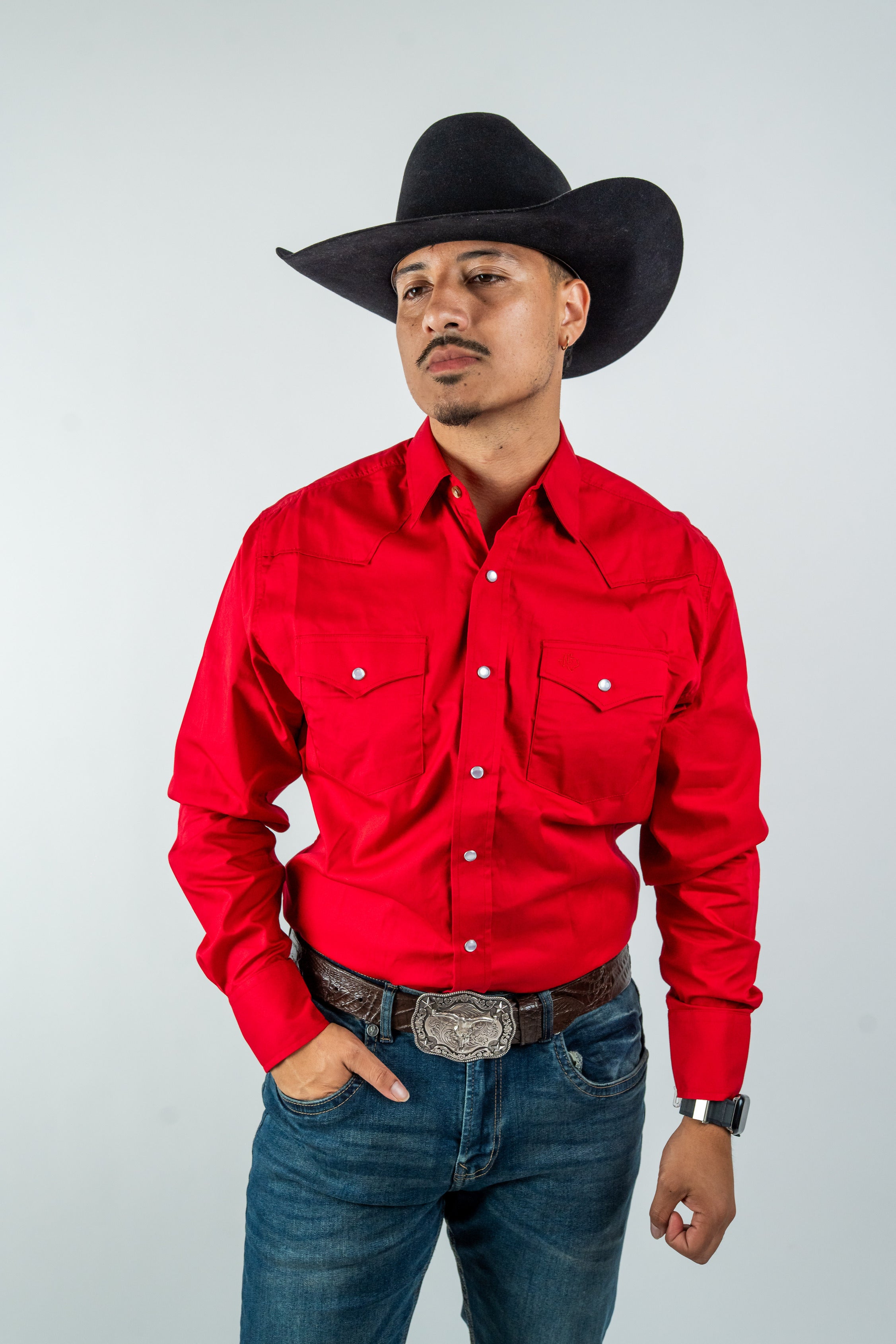Texas Country - Solid Red Button-Down Long-Sleeve Shirt (AC108L/T)&nbsp;