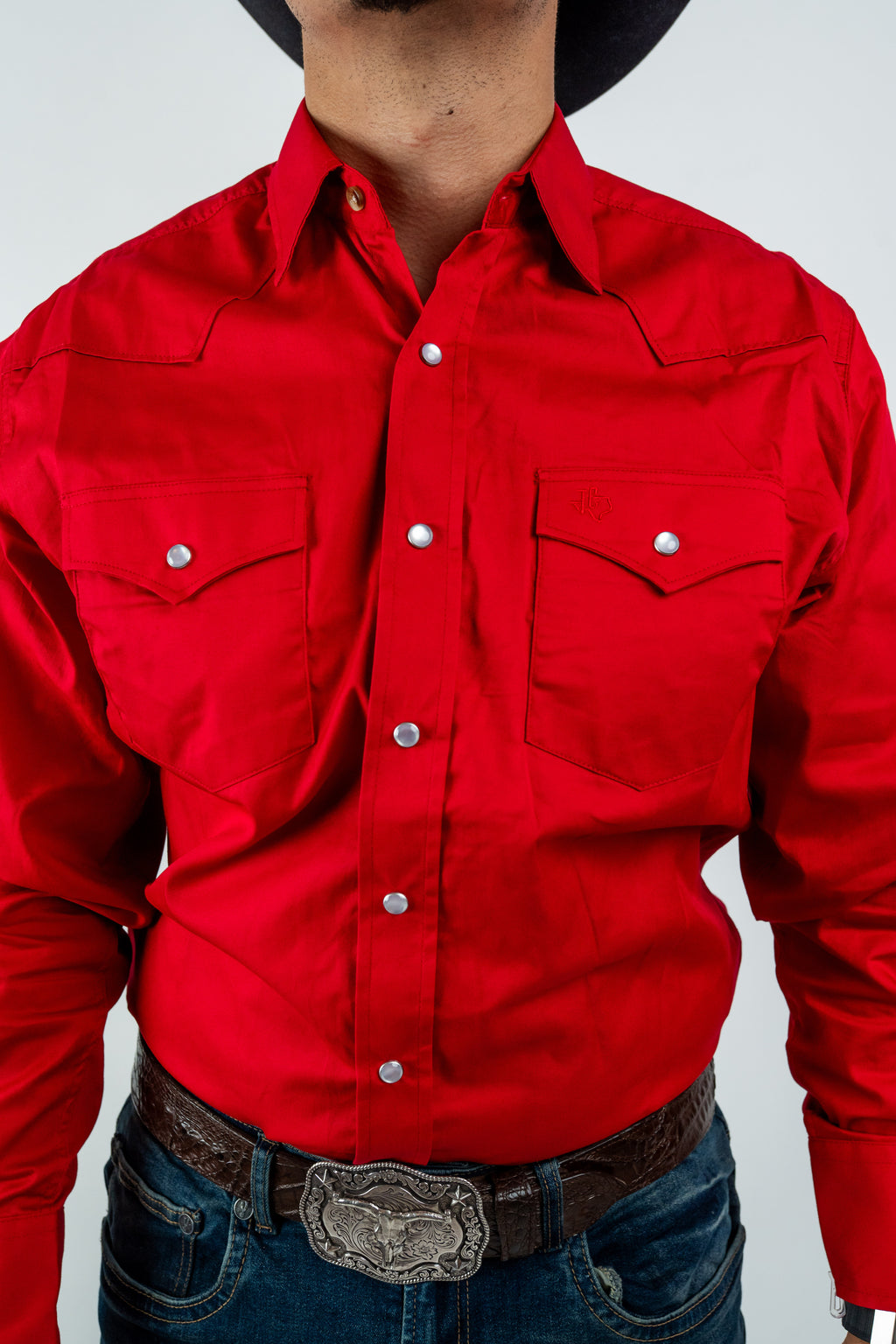 Texas Country - Solid Red Button-Down Long-Sleeve Shirt (AC108L/T)&nbsp;