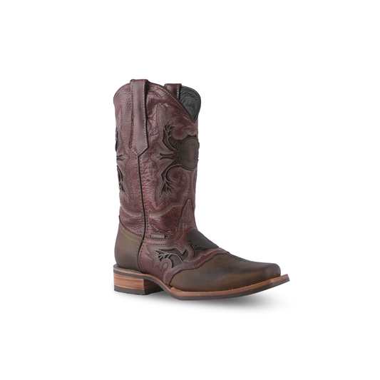 Texas Country Western Boot Azkar Tan Ferrer Cognac Rodeo Toe E645