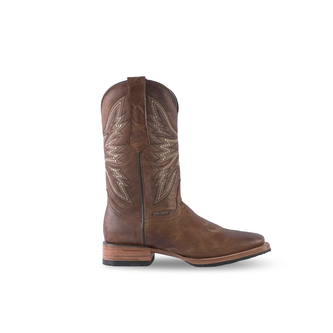 Texas Country Western Boot Roca Camel Square Toe E664