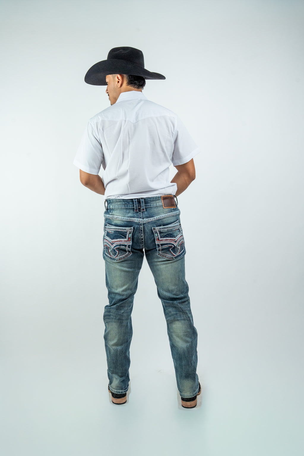 Rough Spur - Men's Boot Cut Light Wash Denim Jeans (RS-016)