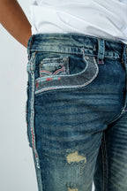Rough Spur - Men's Boot Cut Light Wash Denim Jeans (RS-016)