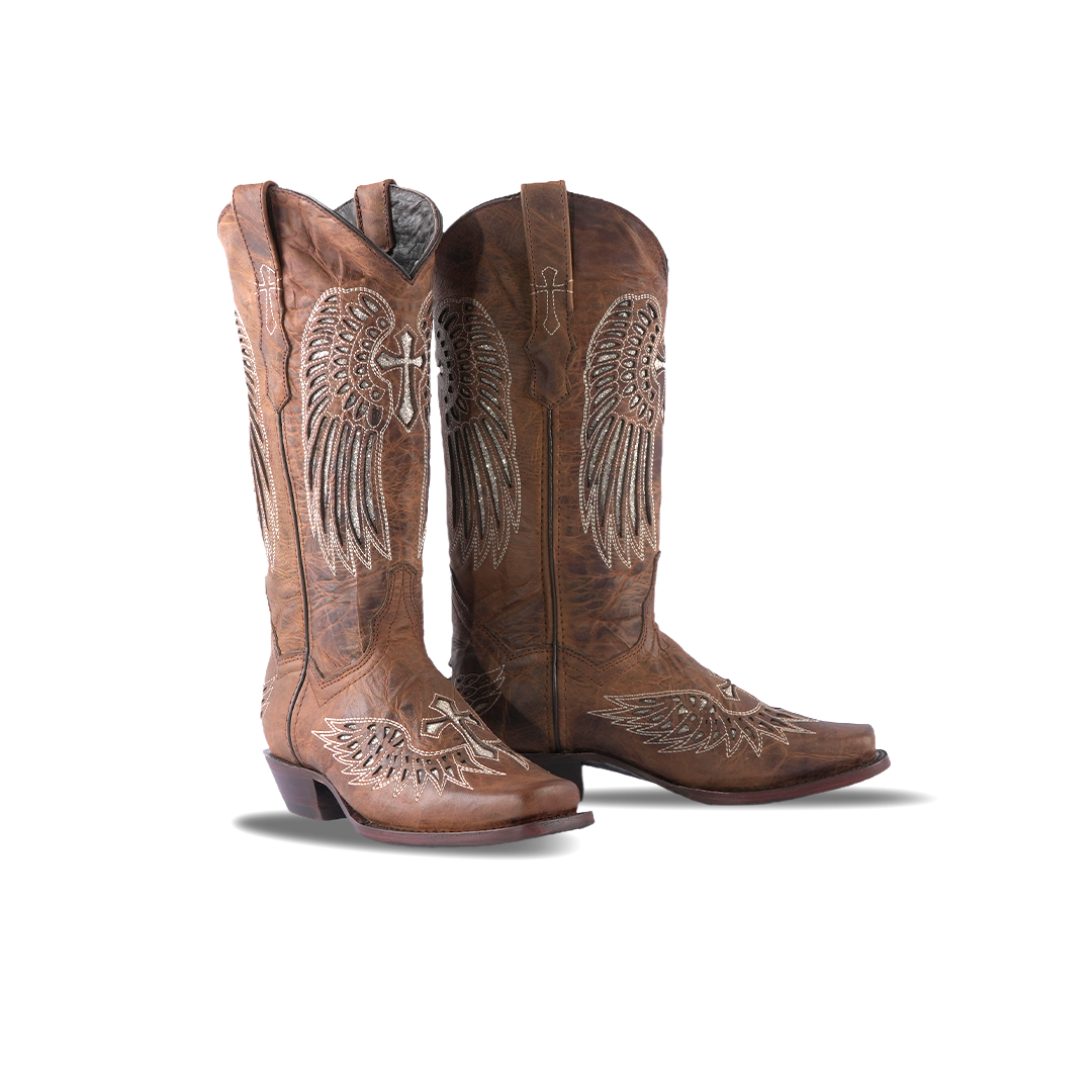 Texas Country Women's Western Boot Cedro Camel Square Toe E324