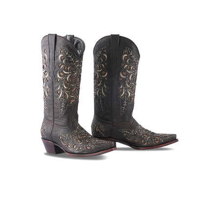 Texas Country Womens Western Boot Oklahoma Choco Retro Toe E353