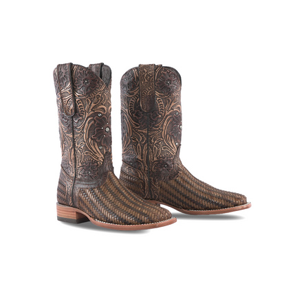 Texas Country Western Womens Boot Mat Choco Square Toe E797