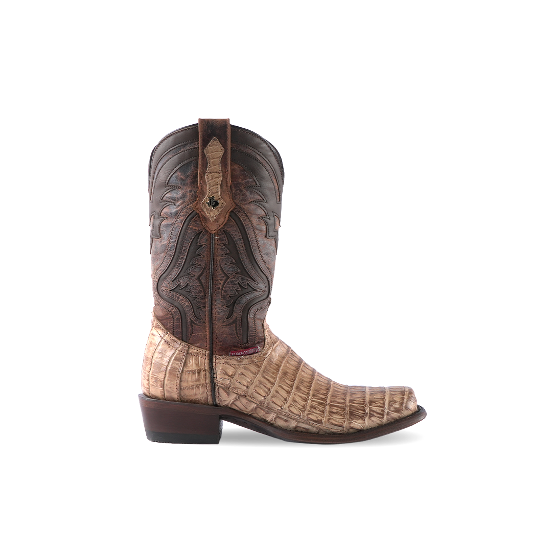 Texas Country Exotic Boot PS Caiman Belly Antique LN101