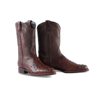 Texas Country Western Boot Ostrich Tabaco Tacoma E01