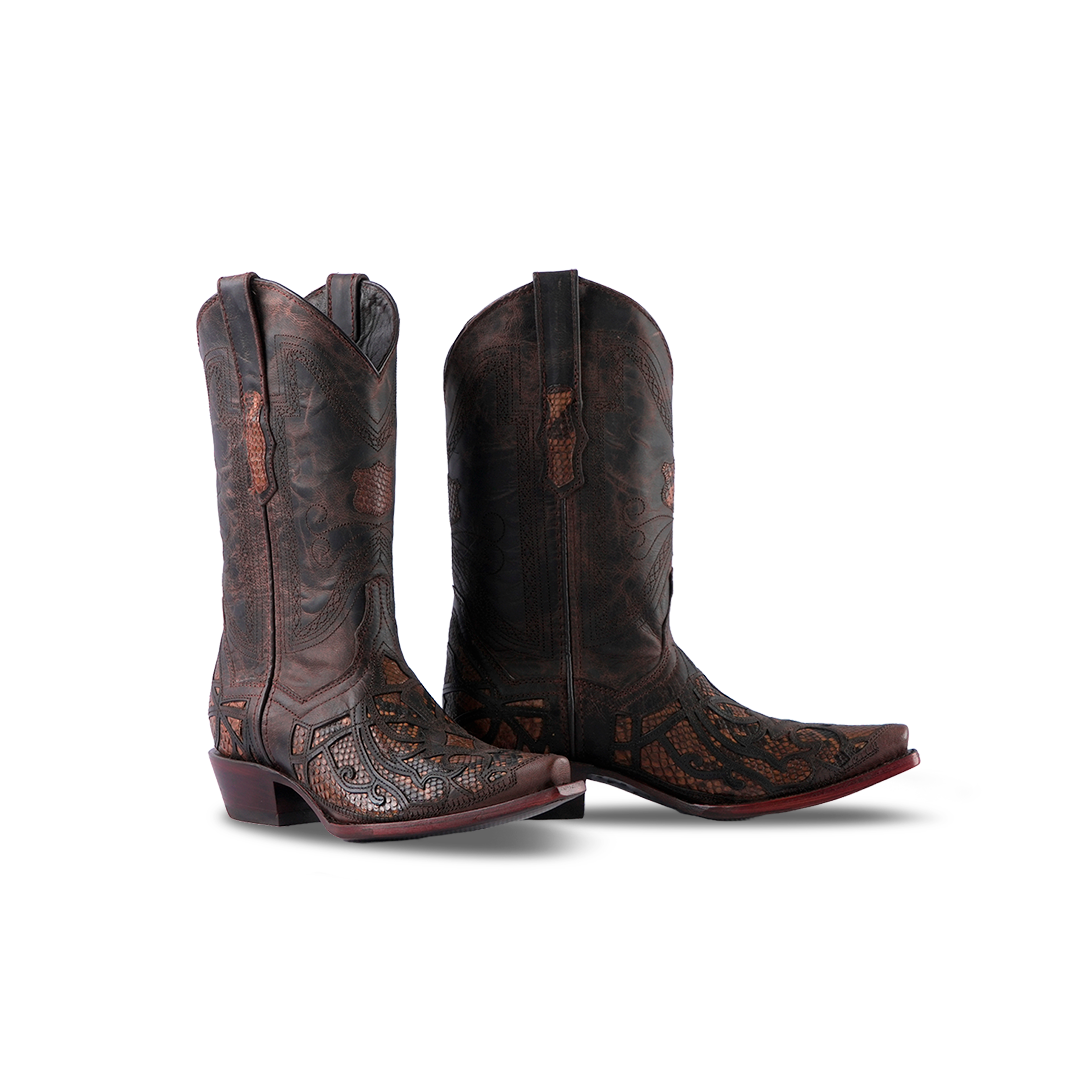 Texas Country Women's Western Boot Python Belly Cafe Excelencia