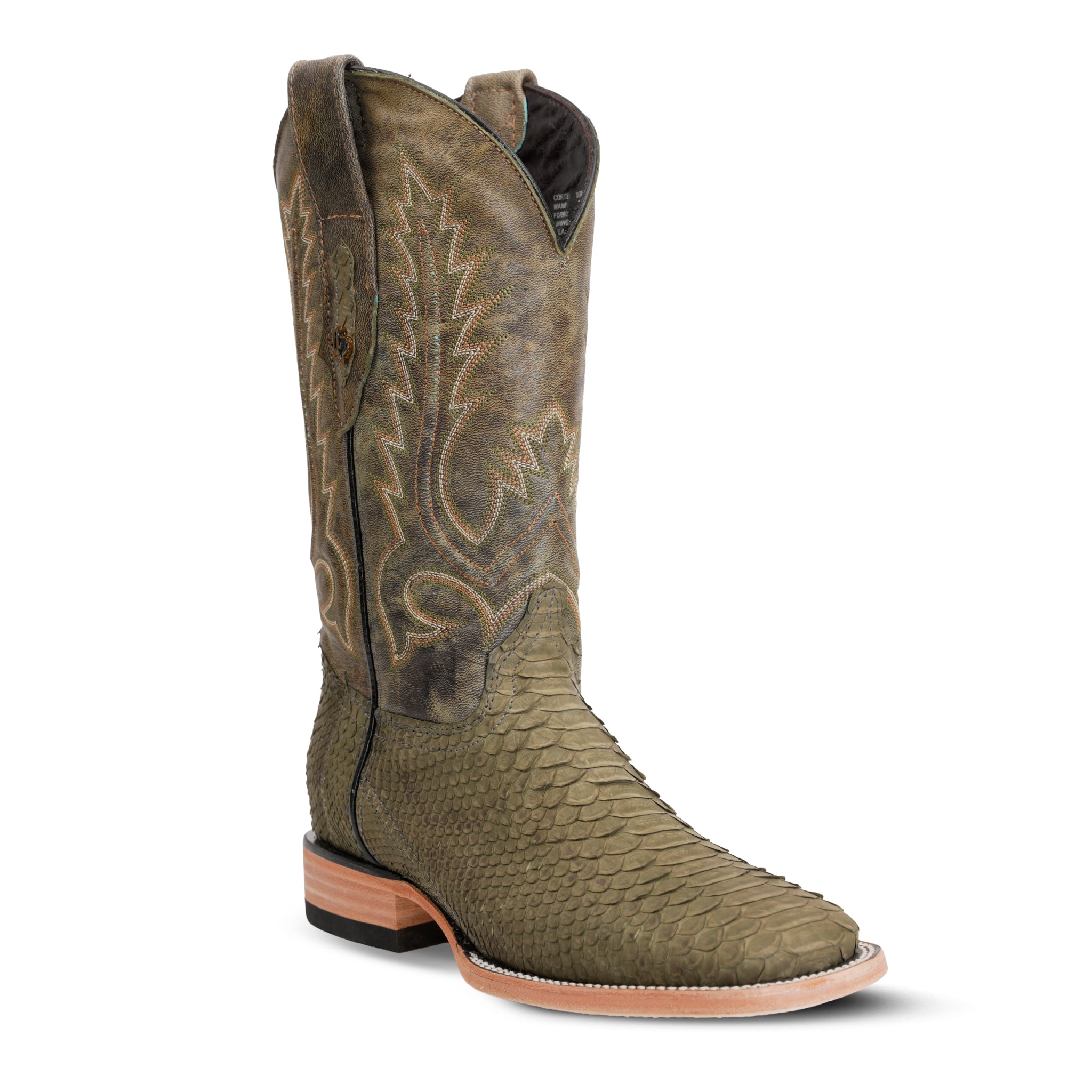Tanner Python Boots - Agave - Square Toe (PN30)