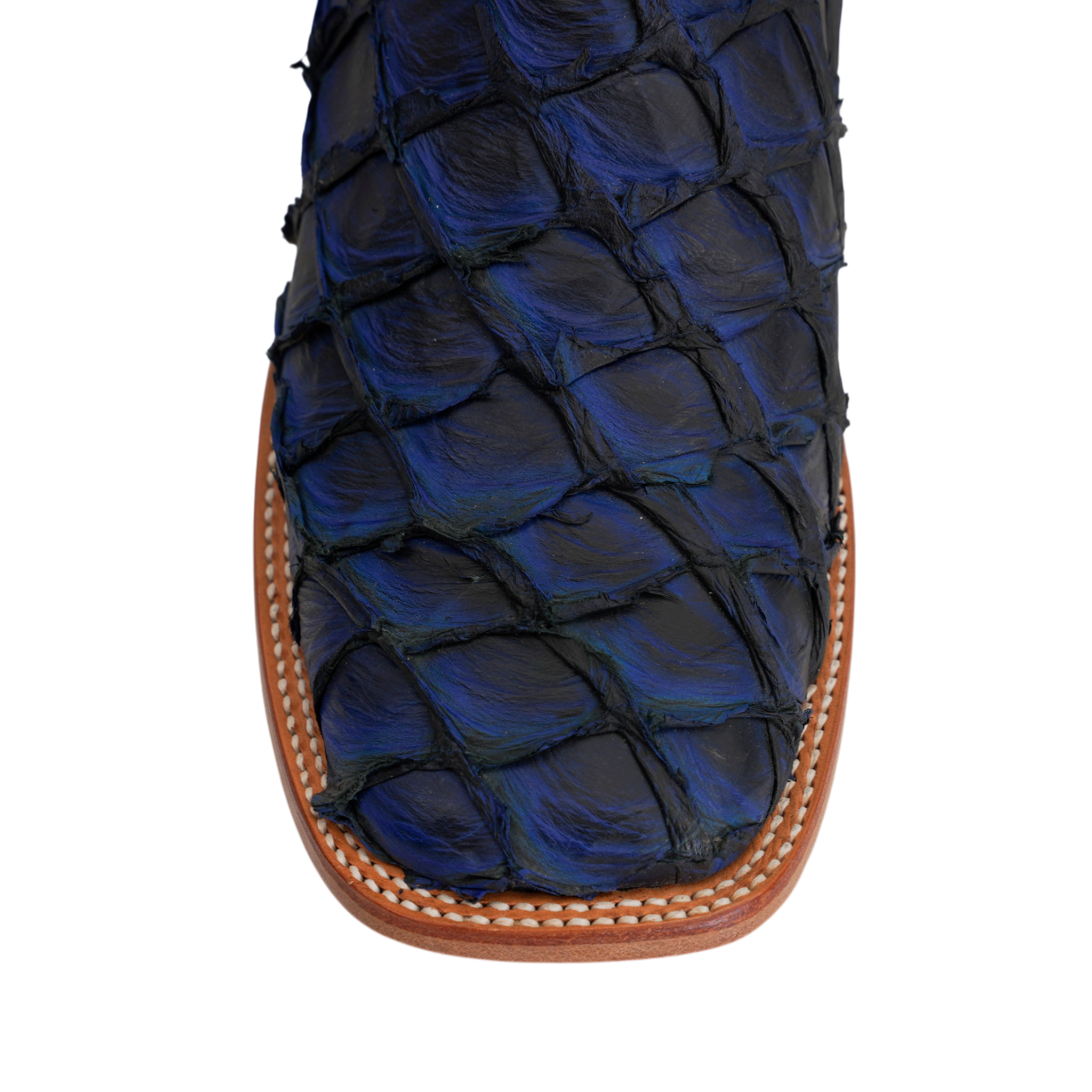 Botas de piel de pirarucú Butch - Azul marino - Punta cuadrada
