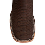 Tanner Python Boots - Matte Brown - Square Toe (PN30)