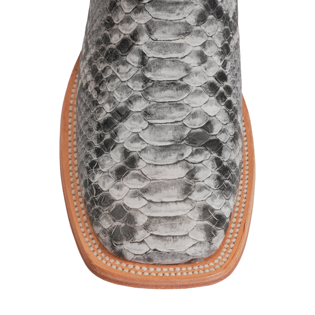 Botas Vaqueras Python Natural - Piel Gofrada - Punta Cuadrada (E913)