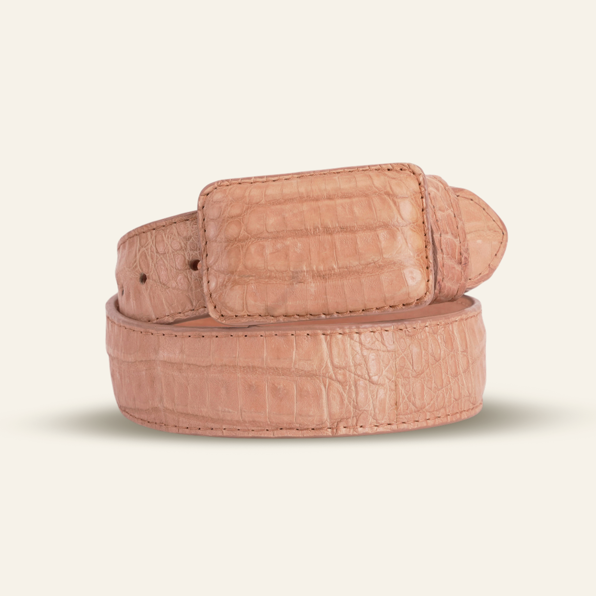 Full Quilt Exotic Caiman Belt - Orix (C-001)
