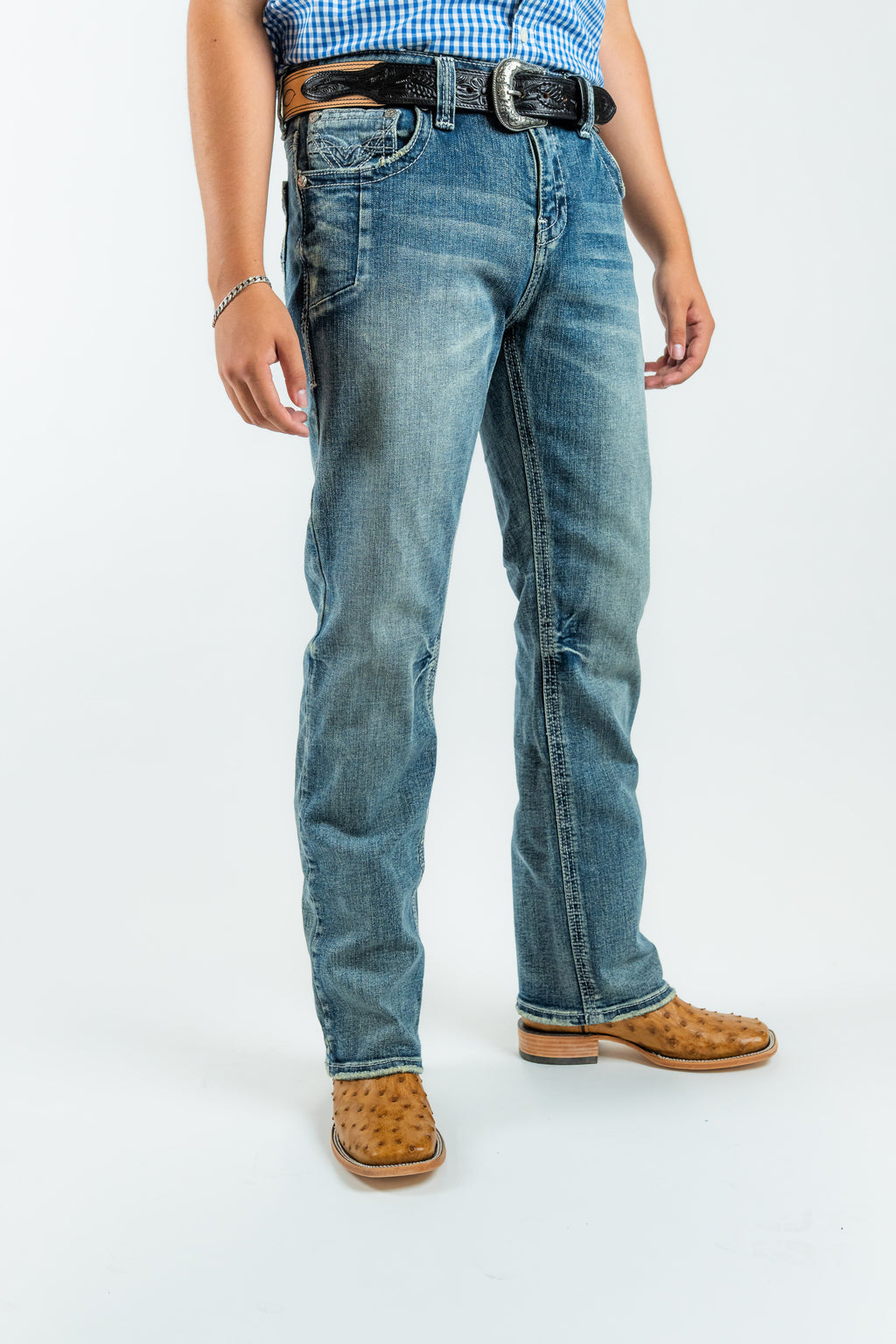 Western Blue - Men's Classic Modern Boot Cut Jeans (W484)