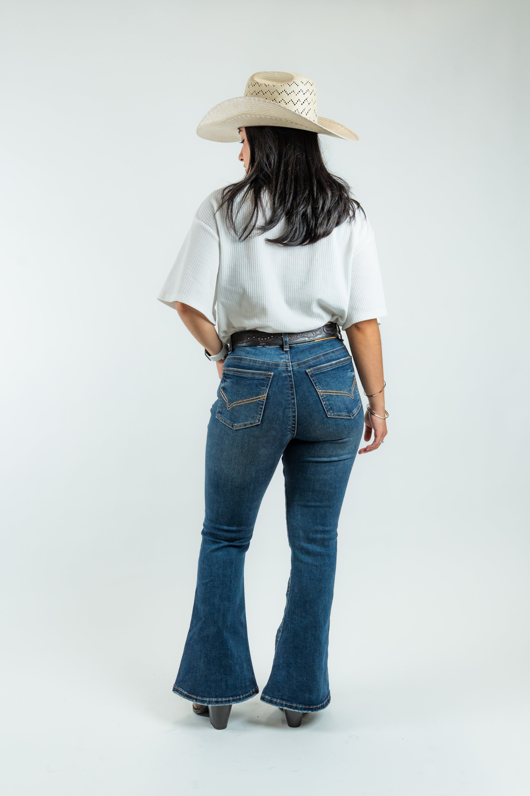 Western Blue - Women's High-Rise Bootcut Denim Jeans (W2371-PB)