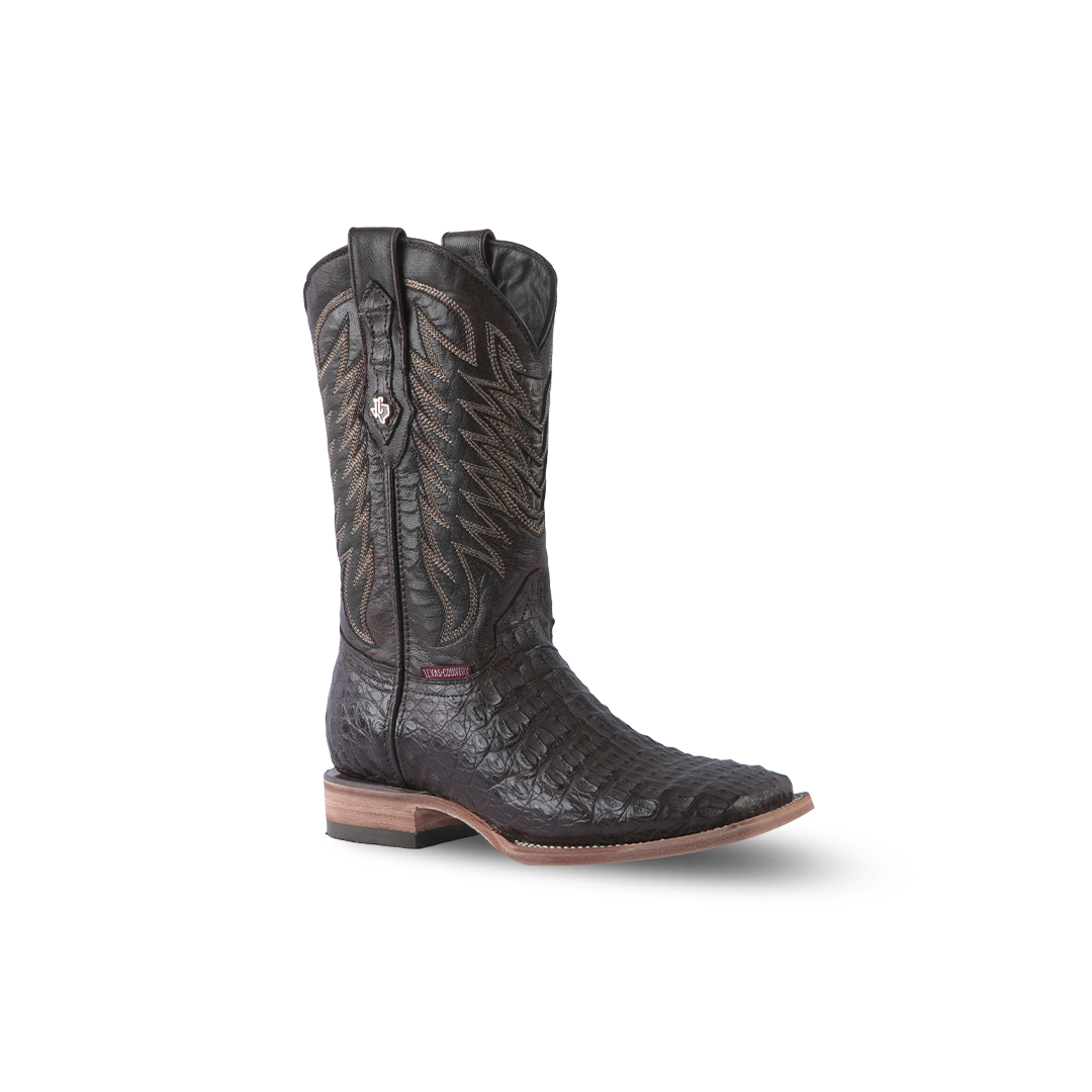 Texas Country Exotic Boot Lomo Caiman Kango Tabaco Square Toe LM10
