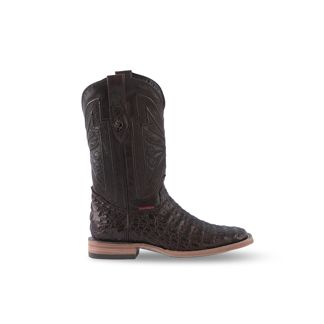 Texas Country Exotic Boot Caiman HB Paris Square Toe LM10