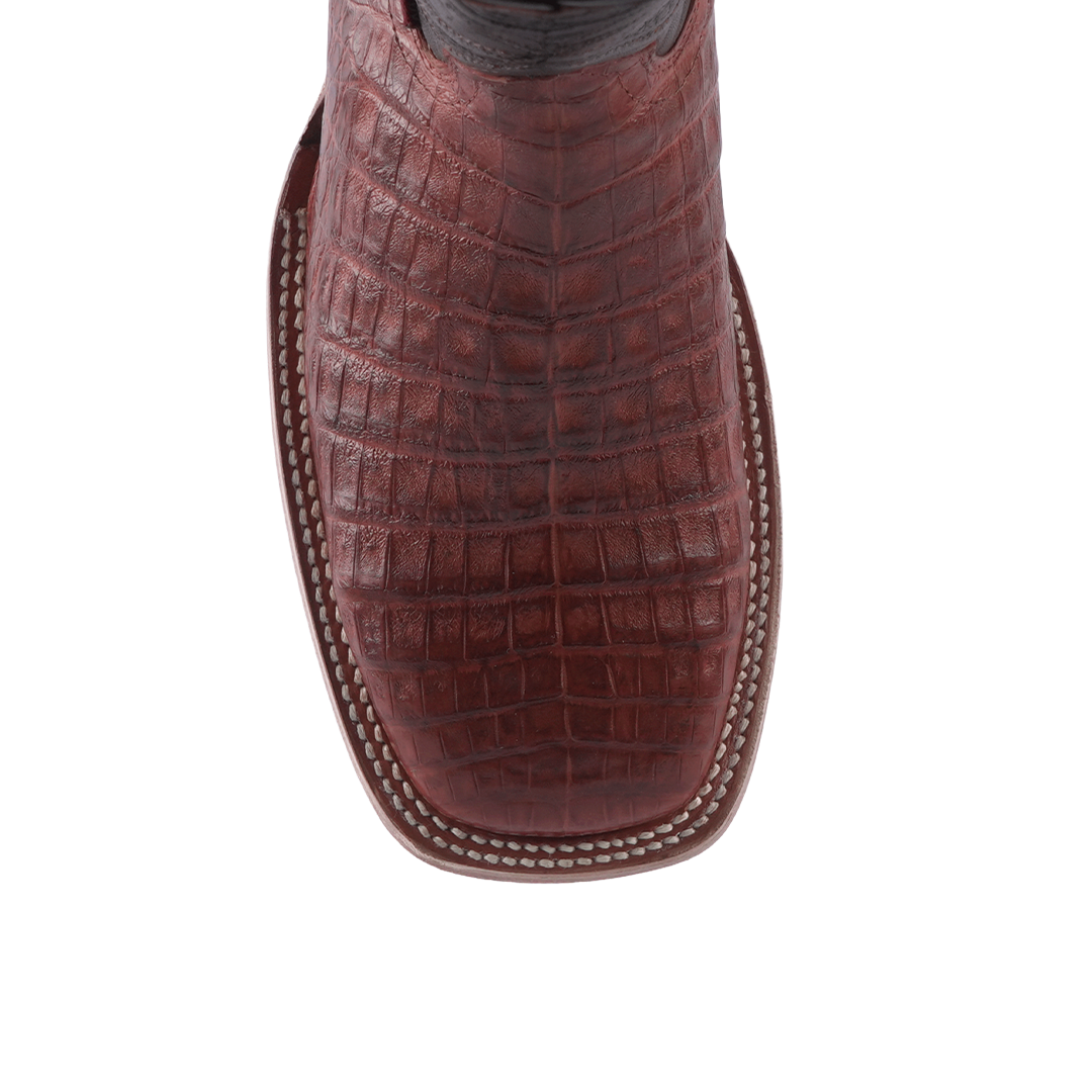 Texas Country Exotic Boot Caiman Belly Cola Brandy LM81
