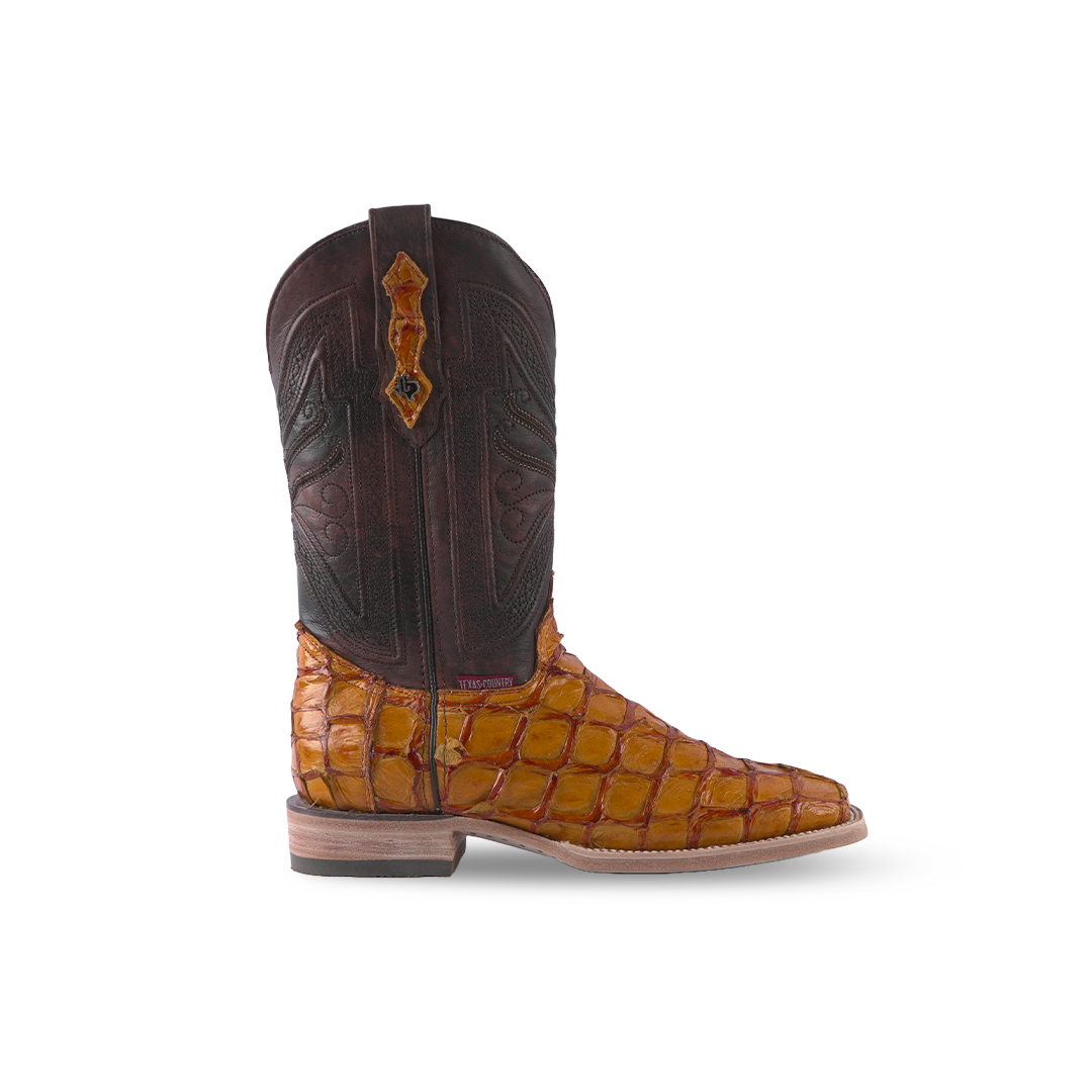 Texas Country Exotic Boot Pez Brandy  PZ60