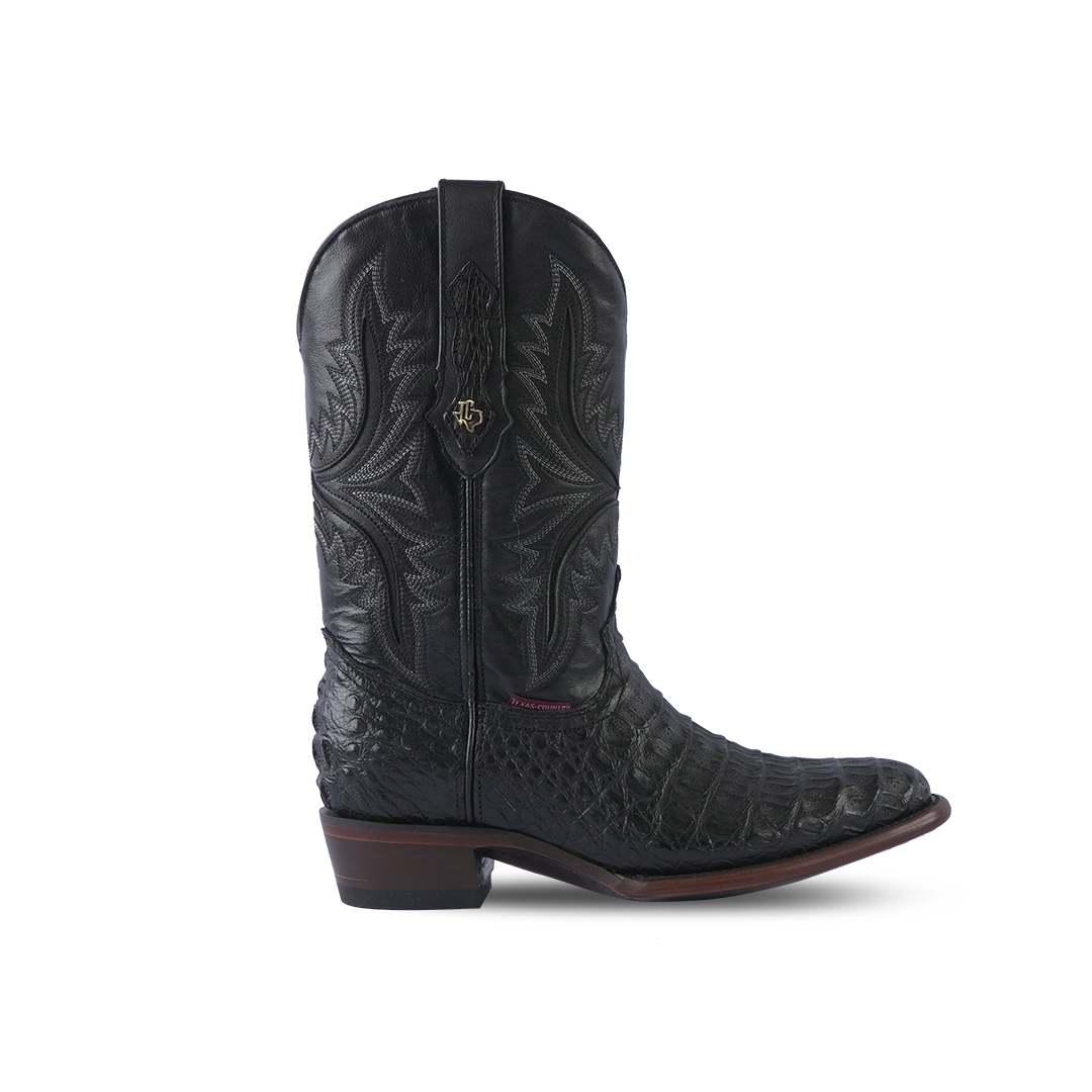 Texas Country Exotic Boot Lomo Caiman Black Round Toe LM220
