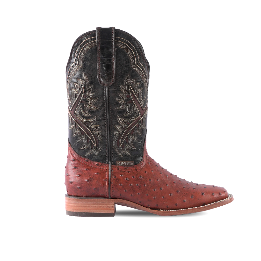 Texas Country Western Boot Ostrich Ranch Cognac E424