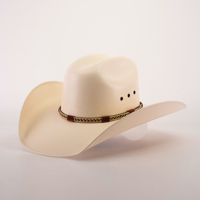 The 500X Chihuahua Straw Hat, renowned for its durability, features a wide brim and decorative band, exuding timeless style against a plain, light background.