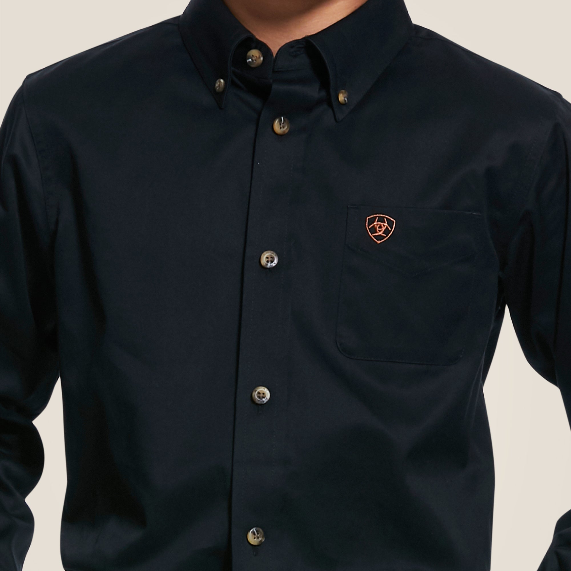 BOYS SOLID TWILL LS SHRT CLASSC BLACK 10030161