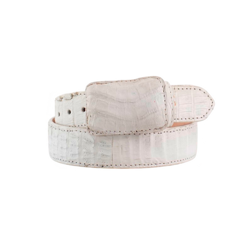 Exotic Full Quilt Caiman - White Belt